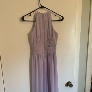 High-neck chiffon bridesmaid dress with keyhole -IRIS